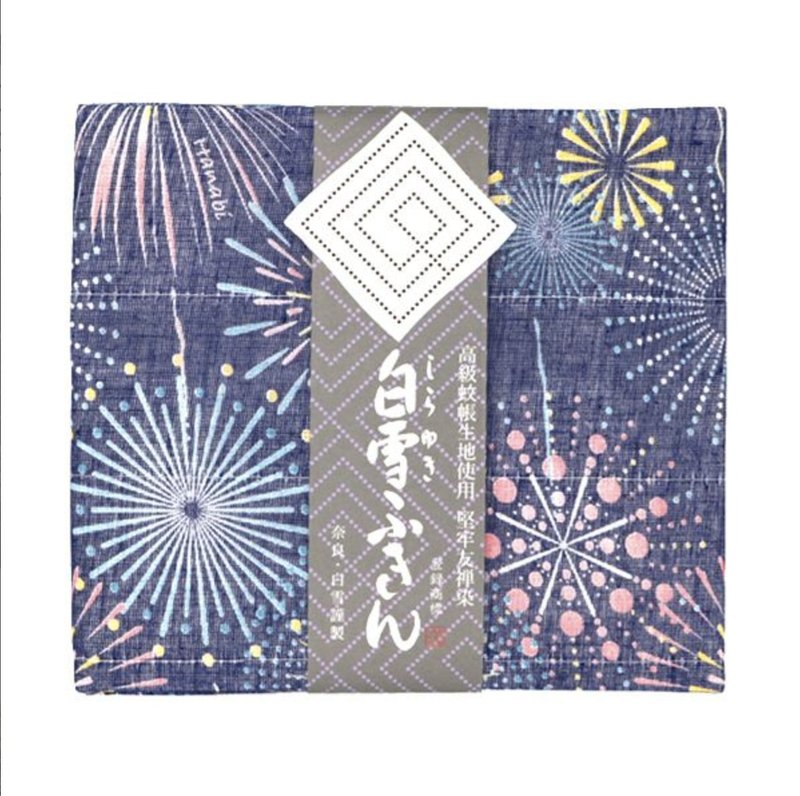 京友禪染萬用巾 / 花火 - 毛巾/浴巾 - 棉．麻 藍色