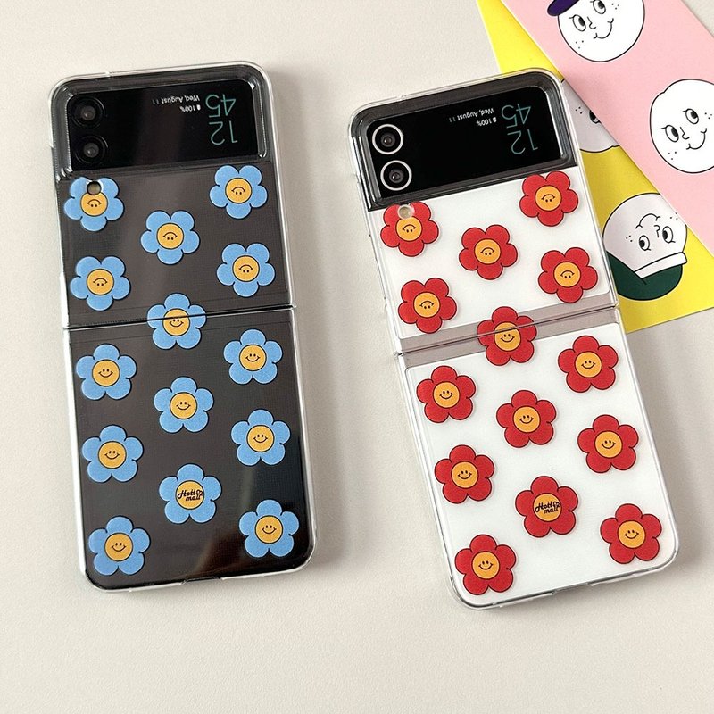 Smile flower ZFLIP mobile phone couple case - เคส/ซองมือถือ - พลาสติก หลากหลายสี