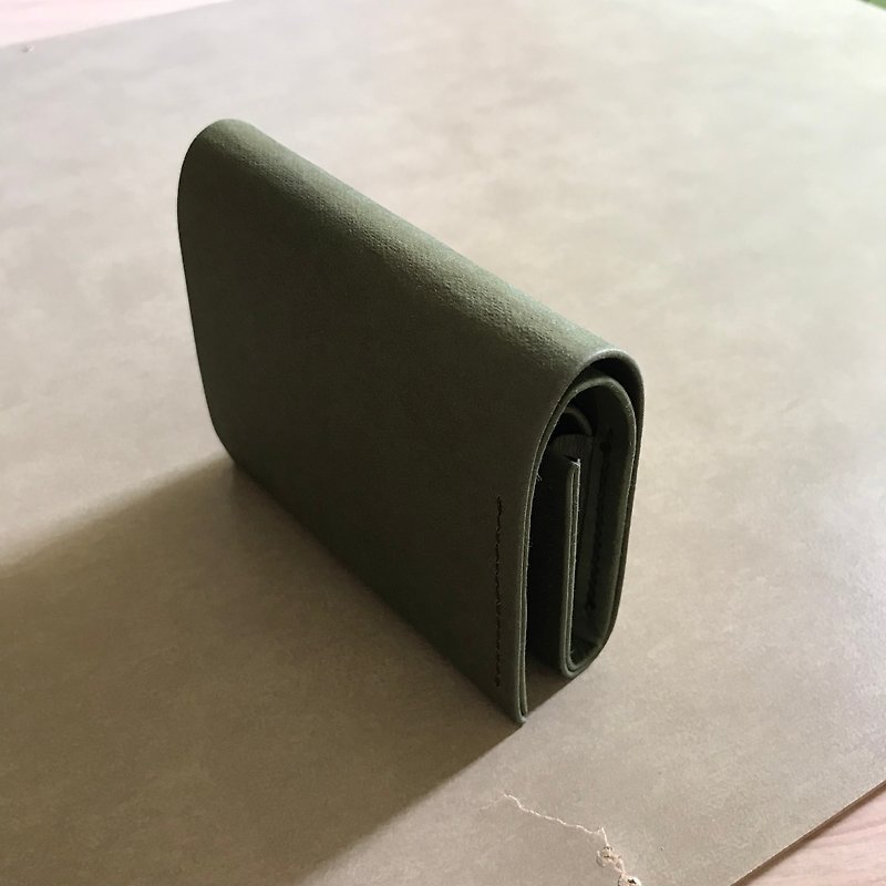 - Washed coin clip/olive green*vegan paper leather - Wallets - Paper Green