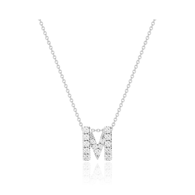 M-Alphabet Necklace | 14K Gold Real Diamond Necklace - Necklaces - Diamond 