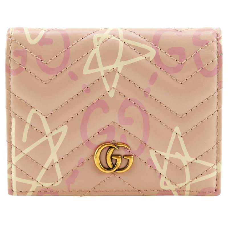 【日本直送】グッチ GUCCI コンパクトウォレット 二つ折り財布 GGゴースト カードケース 449421 レザー ピンク レディース【中古】 - 錢包/皮夾/長短夾 - 真皮 粉紅色