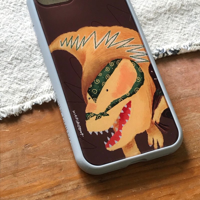 恐竜の世界ライノシールド裏表紙-花泥棒アバオ - スマホケース・カバー - プラスチック レッド