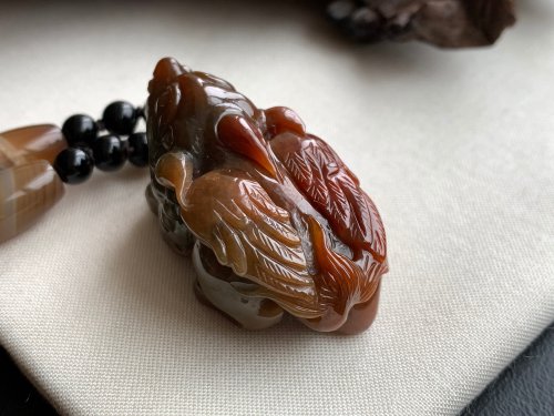 淳玉晶品坊 免費開光 快速出貨 天然翡翠 飛天貔貅項鍊 黑玉髓項鍊 紅翡