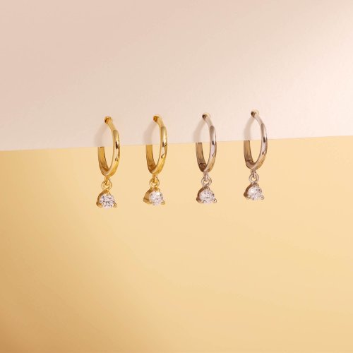Miagoldjewel 設計感 精緻mini鋯石s925銀歐美風疊戴耳環耳骨釘 鋯石耳環 禮物