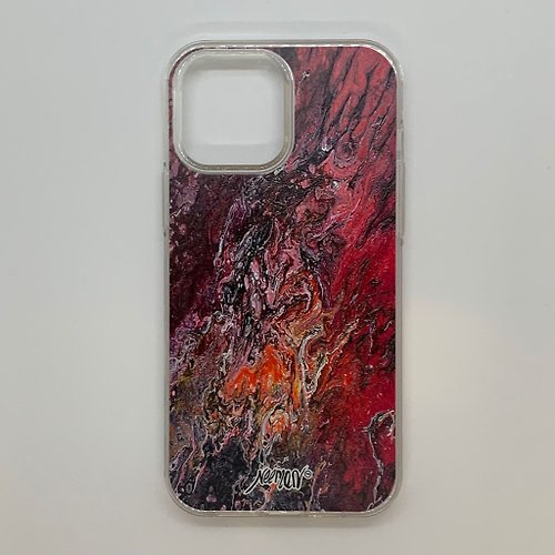 Neeman Art iPhone 13 Pro MAX 抽象流體化特色黑/紅/粉限量版手機殼