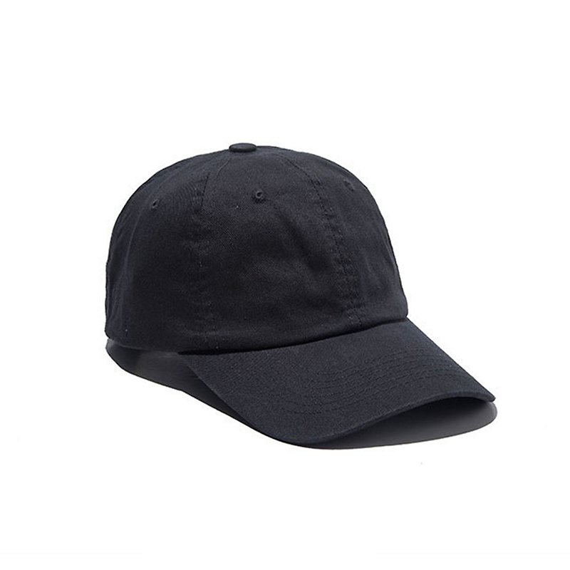 純色水洗休閒帽 黑- 共9色  客製化M8366-1 - 帽子 - 棉．麻 黑色