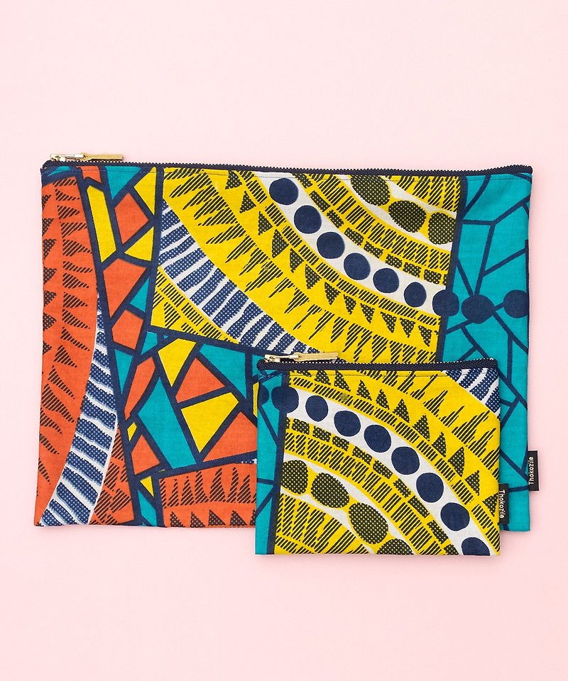 AFRICAN WAX POUCH SET - ポーチ - コットン・麻 多色