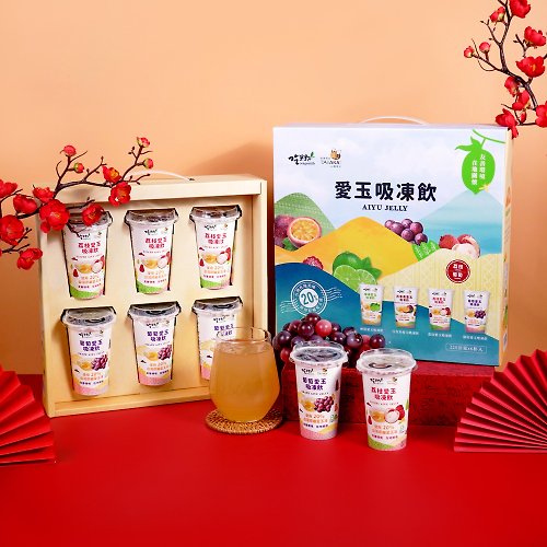 豐喜食品 吃果籽 塔吉特 【吃果籽】愛玉吸凍飲禮盒 (220g x 6入)
