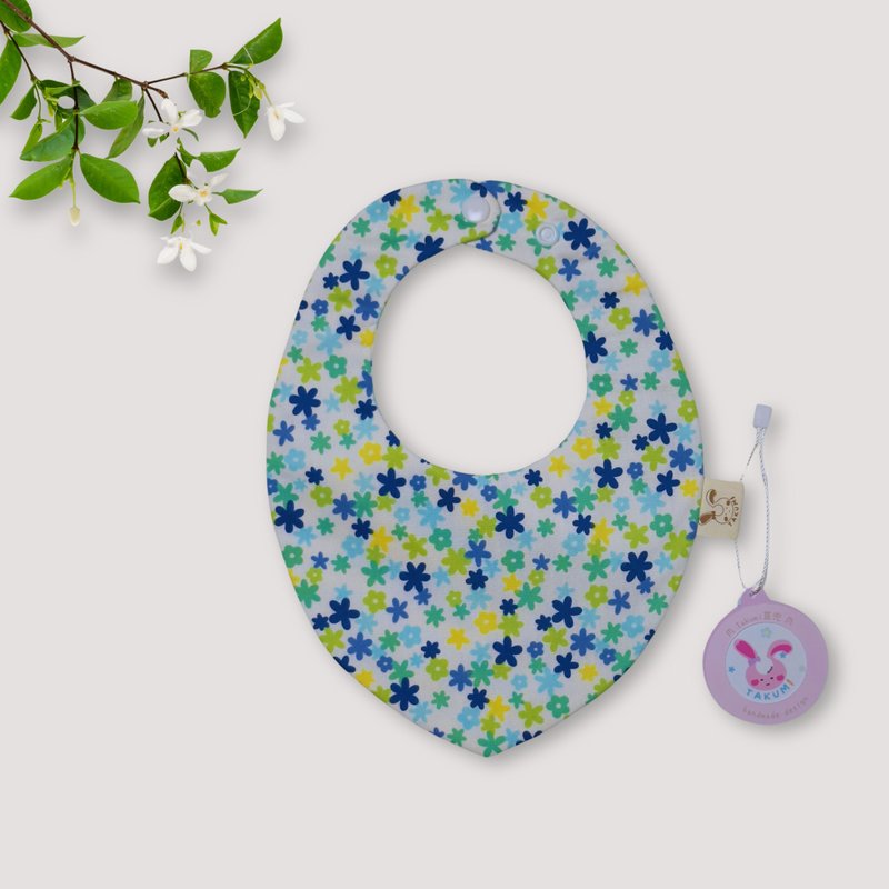 Double-sided same style bib pocket leaf pocket-Huahua Xiaohuahua - Bibs - Cotton & Hemp Blue