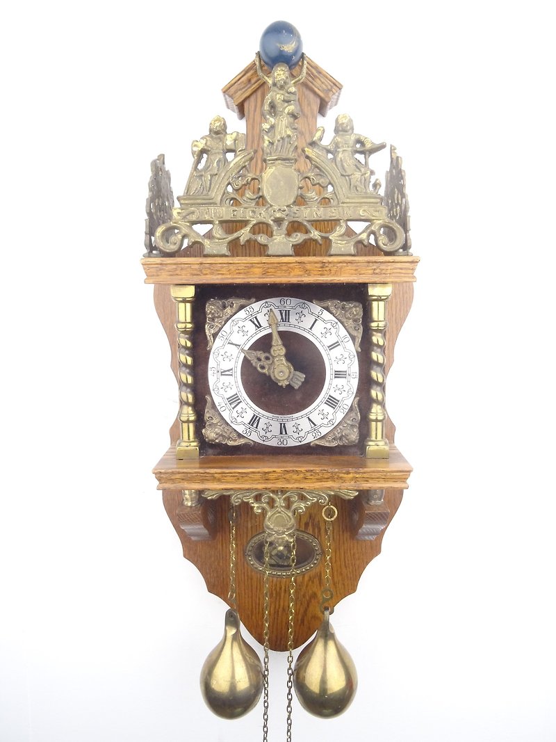Zaanse Dutch Wall Clock Vintage Antique 8 day (Warmink WUBA Junghans Era) - Clocks - Wood Brown