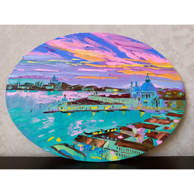 Venice painting Italy Original Art Italian Artwork Fine Art Impasto Oil Painting - 海報/掛畫/掛布 - 其他材質 多色
