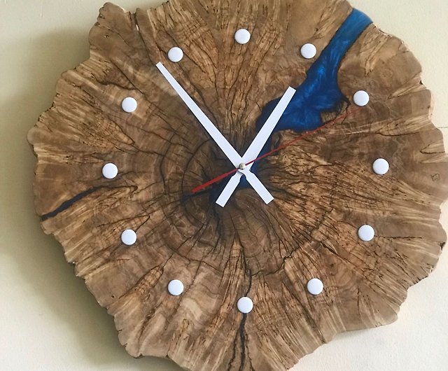 Wood & Resin clock  Wood Wall Clock  Wood and Epoxy wall Clock  One of a Kind and Handcrafted Canadian. Makes a great and unique gift