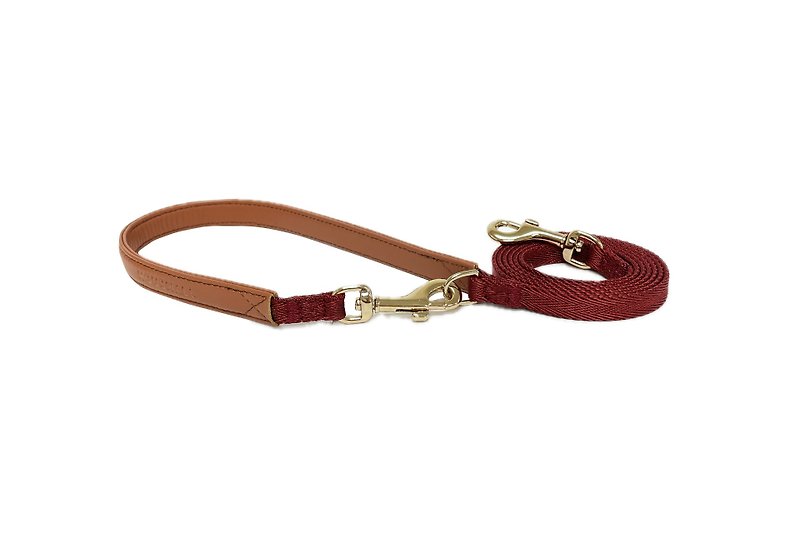 Scout Fixed Distance Leash - Burgundy - Collars & Leashes - Polyester Red