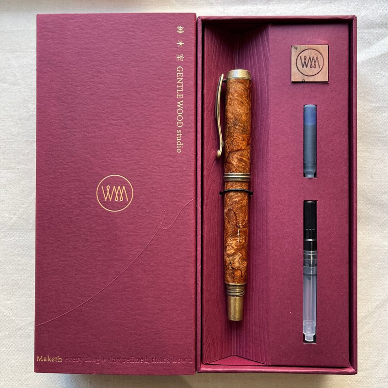 【Vintage 系列 鋼筆】非洲花梨木樹瘤 | 中英文訂製 (單品) - 鋼筆 - 木頭 咖啡色