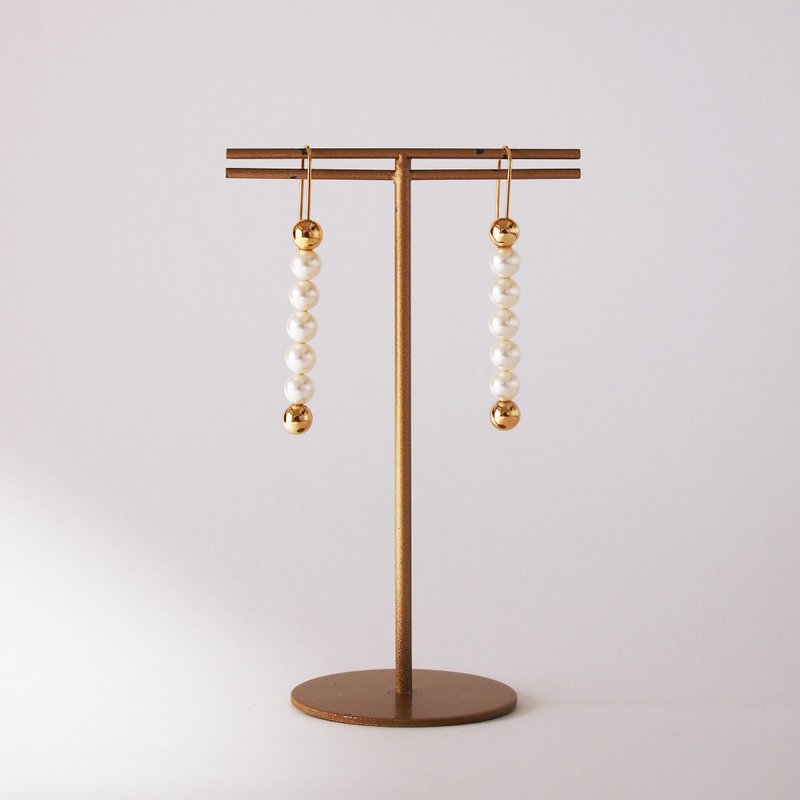 pearl line - Earrings & Clip-ons - Other Metals Gold