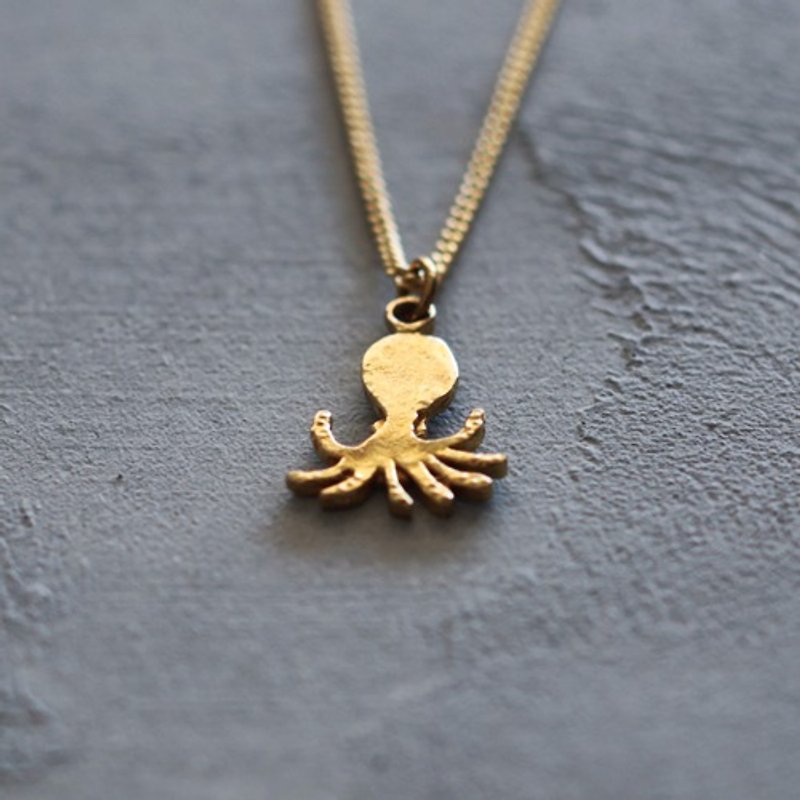 Octopus necklace N557 - สร้อยคอ - โลหะ สีทอง