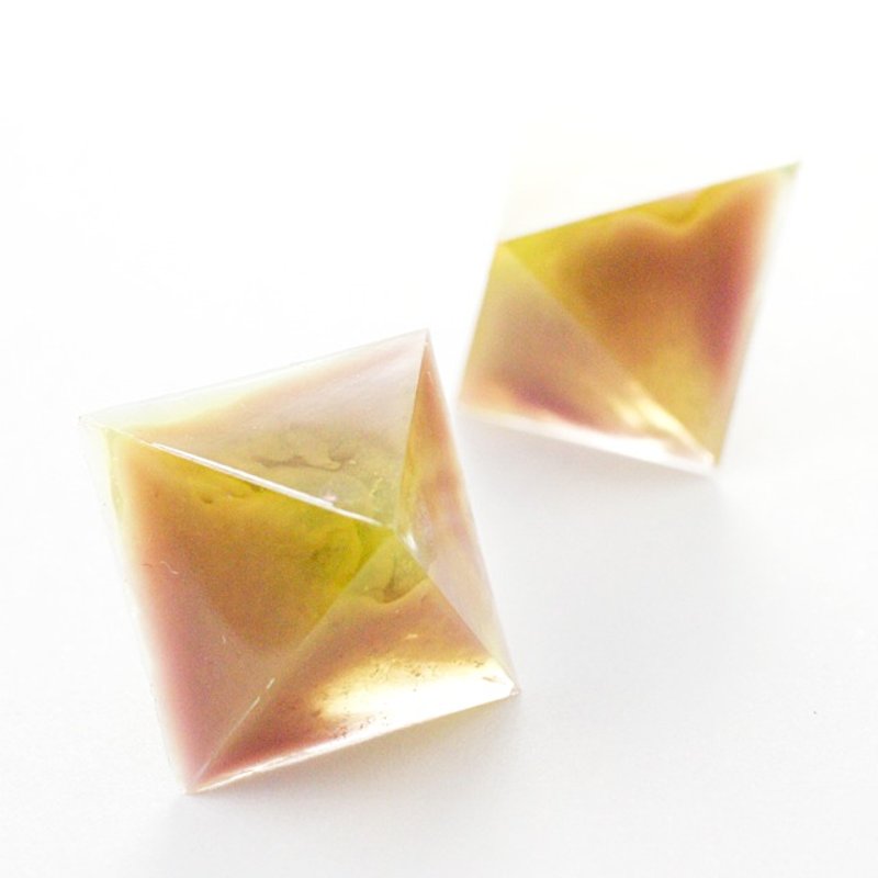 Pyramid Earrings (energy drink) - Earrings & Clip-ons - Other Materials Yellow