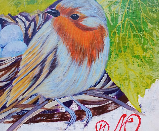 Weekend Robin Art Print Wall Art Painting Bird Irish 