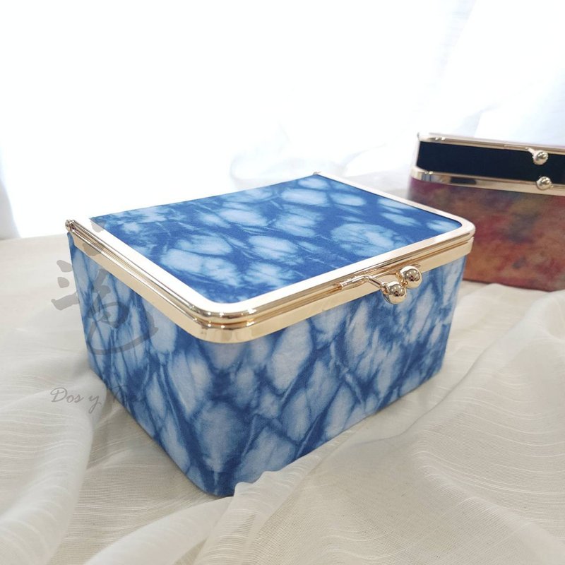 法式口金布盒 - 擺飾/家飾品 - 棉．麻 藍色