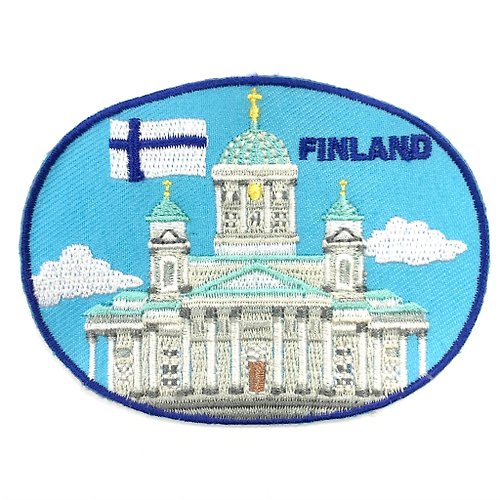 A-ONE 芬蘭| 赫爾辛基白教堂 大教堂刺繡貼布 電繡貼 背膠補丁 外套電繡