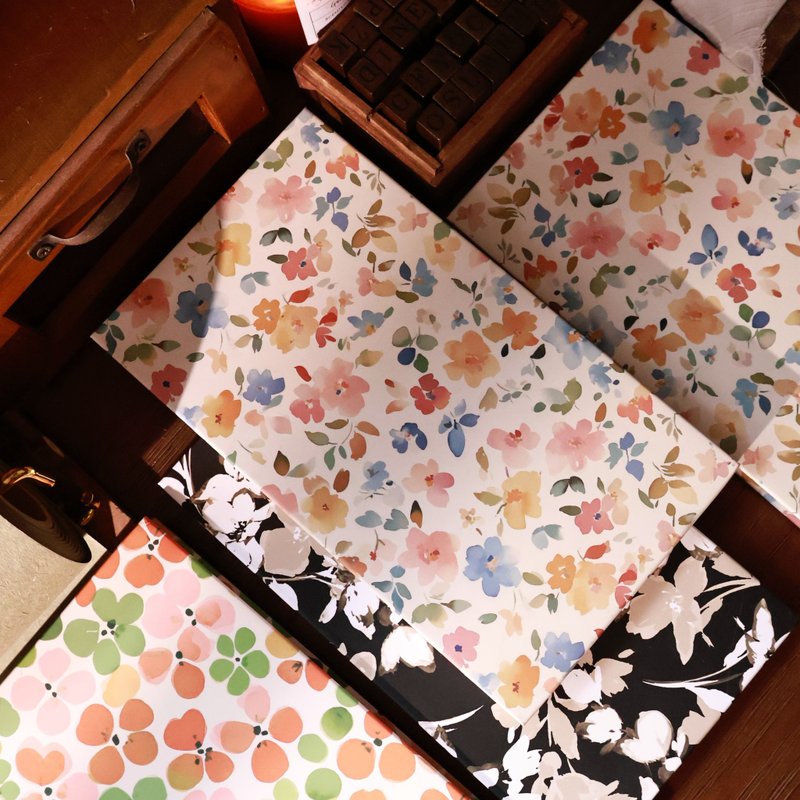 壹洱文創第14期新品【碎花本】手賬記事本空白風琴本300g內頁15折 - 筆記本/手帳 - 紙 白色