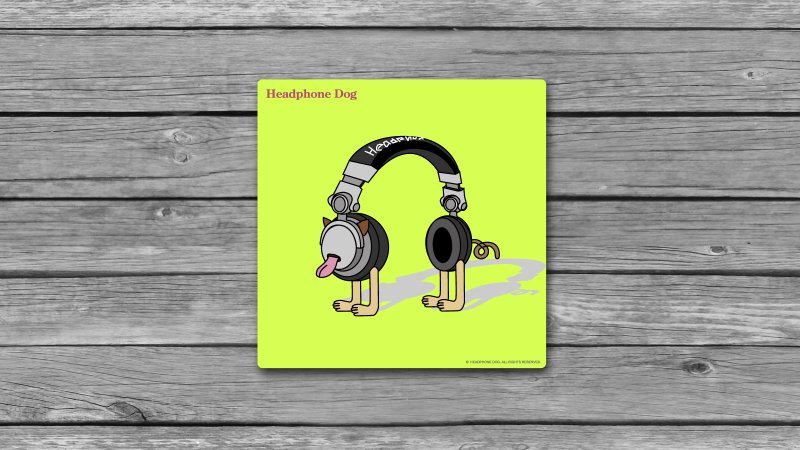 HeadphoneDog手工木框畫布/掛飾b01.音樂耳機狗 60x60cm - 相框/畫框 - 木頭 白色