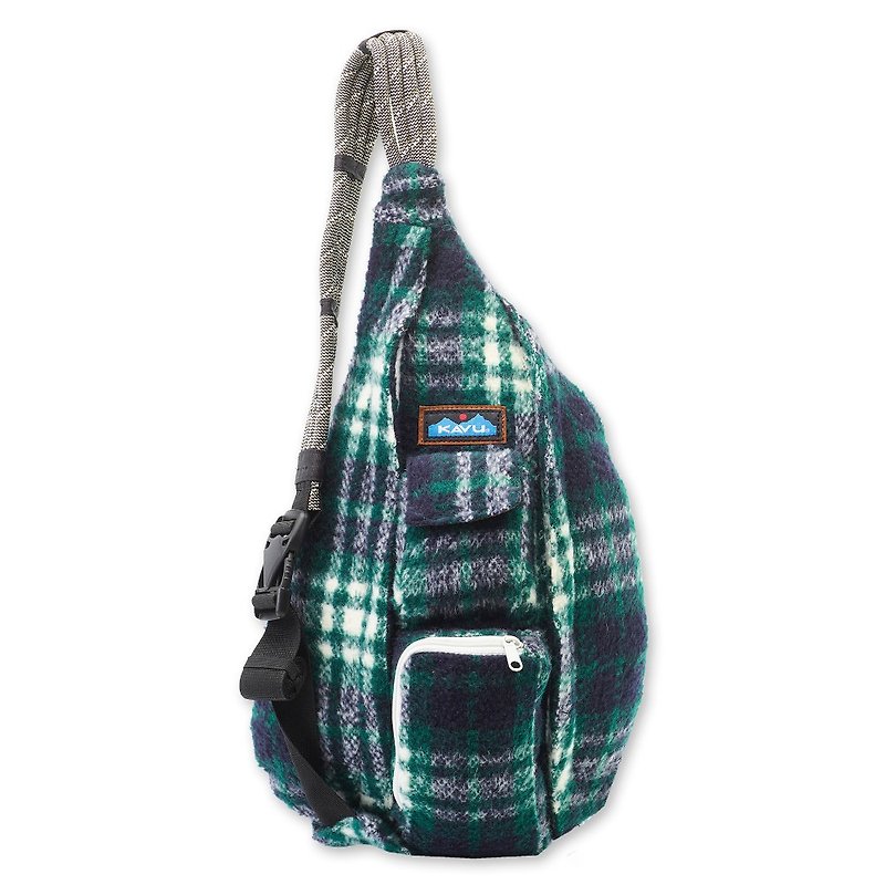 【西雅圖 KAVU】Plaid Rope Bag 休閒格紋單肩包 西北綠方 #9164 - 側背包/斜孭袋 - 其他材質 