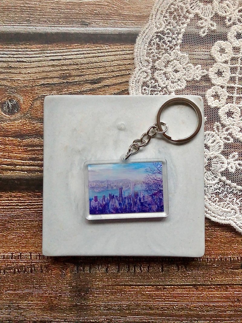 Hong Kong Scenery Keychain - Victoria Peak - ที่ห้อยกุญแจ - อะคริลิค หลากหลายสี