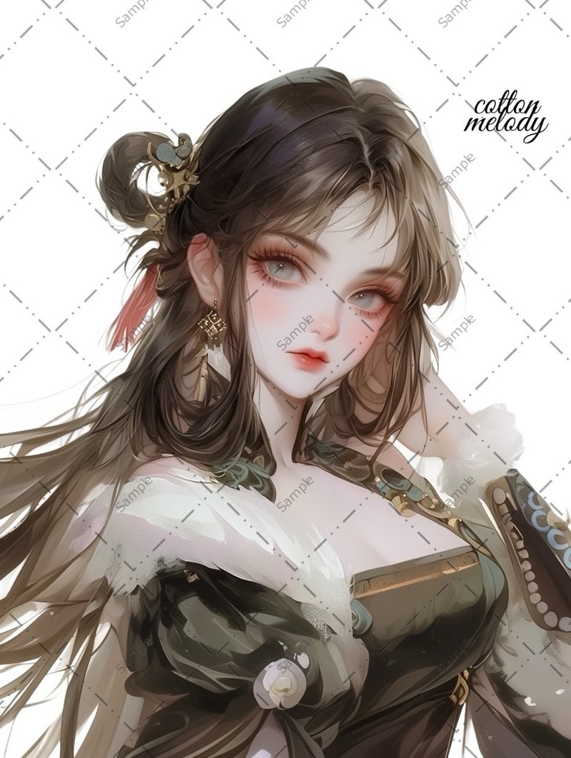 original sticker no.1367 人物ステッカー オリジナルステッカー 人物ステッカー 女の子ステッカー オリジナル人物ステッカー - 貼紙 - 紙 