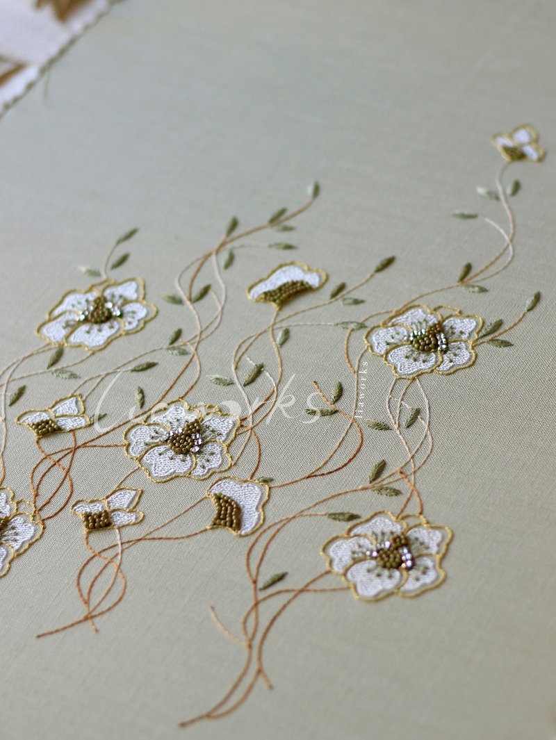 DIY法式刺繡材料包/ 沐春裝飾畫/手工 - 編織/刺繡/羊毛氈/縫紉 - 棉．麻 綠色