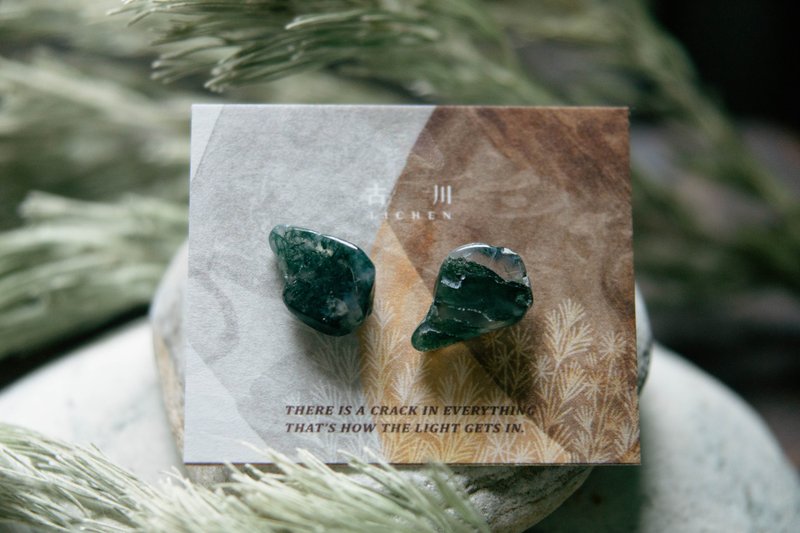 CRACK | 礦物系耳環 |  EARRINGS - 耳環/耳夾/耳骨夾 - 玉石 綠色