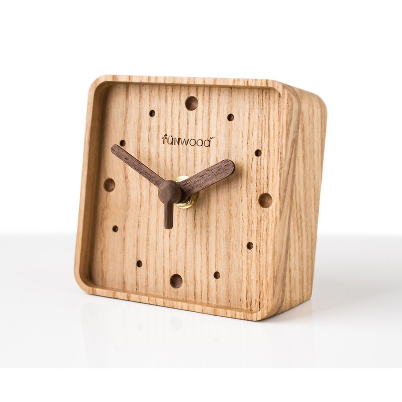 新婚擺飾-  實木方形桌鐘 - 時鐘/鬧鐘 - 木頭 咖啡色
