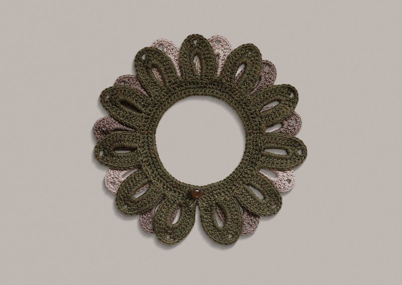 POPOPB 領子飾物 CUDDLY02– OLIVE GREEN - 頸圈項鍊 - 羊毛 