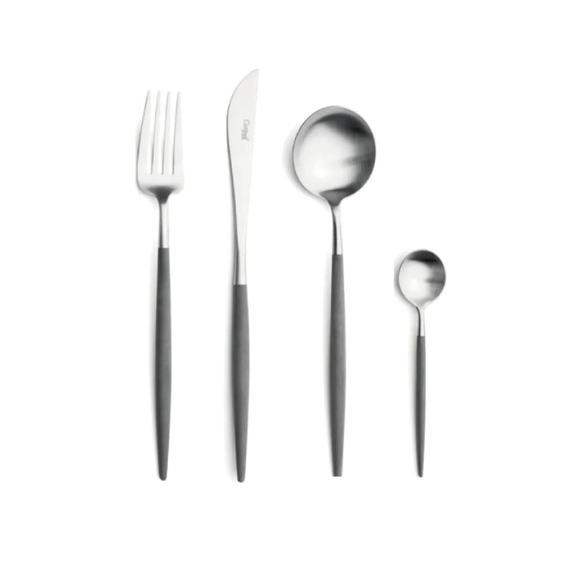 葡萄牙Cutipol GOA系列灰柄主餐四件組(刀叉匙咖啡匙) - 刀叉/湯匙/餐具組 - 不鏽鋼 灰色