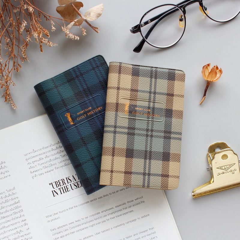 Classic Plaid Rubber Notebook-Mini (90K) - สมุดบันทึก/สมุดปฏิทิน - พลาสติก สีกากี