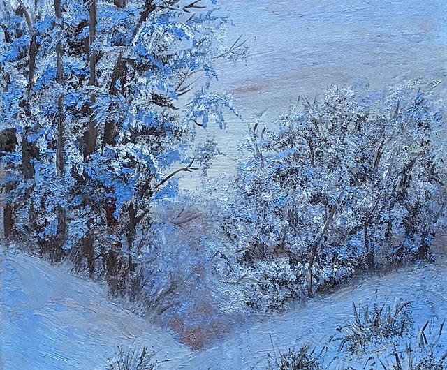 油絵　冬の風景