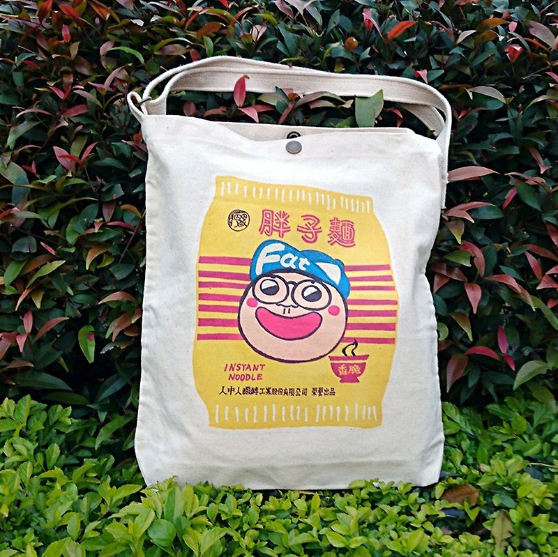 Mr.WEN - canvas bag 001 - กระเป๋าแมสเซนเจอร์ - ผ้าฝ้าย/ผ้าลินิน ขาว