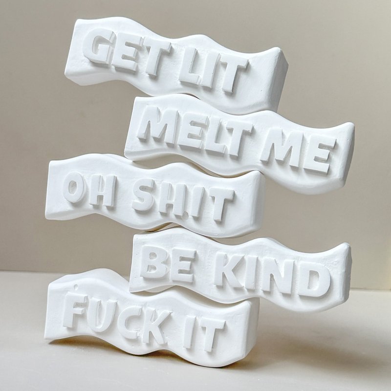 趣味俚語擴香石/Oh Shit/Fuck It/Melt Me/Be Kind/Get Lit - 香氛/精油/擴香 - 其他材質 白色
