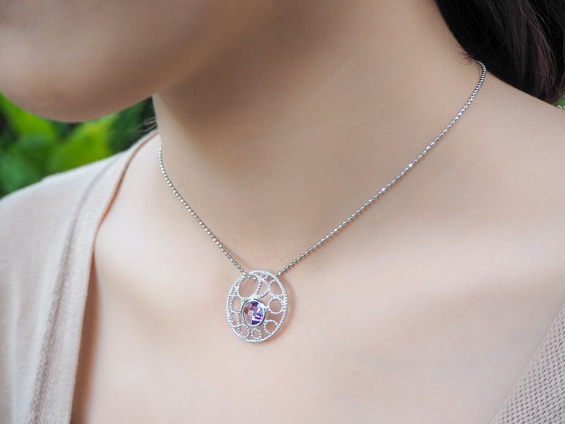 Sterling silver multi bubble pendant facet cut - Necklaces - Sterling Silver Purple