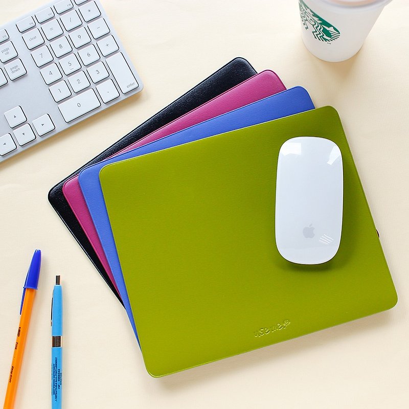 Use Me / leather mouse pad - Mouse Pads - Other Materials Green