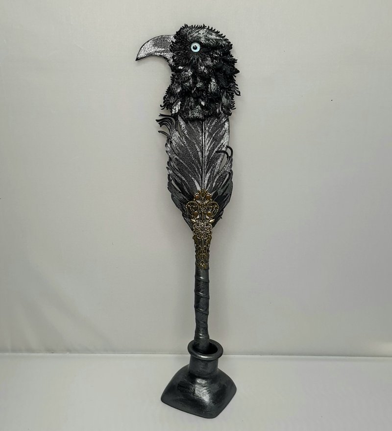 ballpoint pen,leather pen,wedding pen,dip pen,gift,gel pen,cosplay,crown - 原子筆/中性筆 - 真皮 黑色