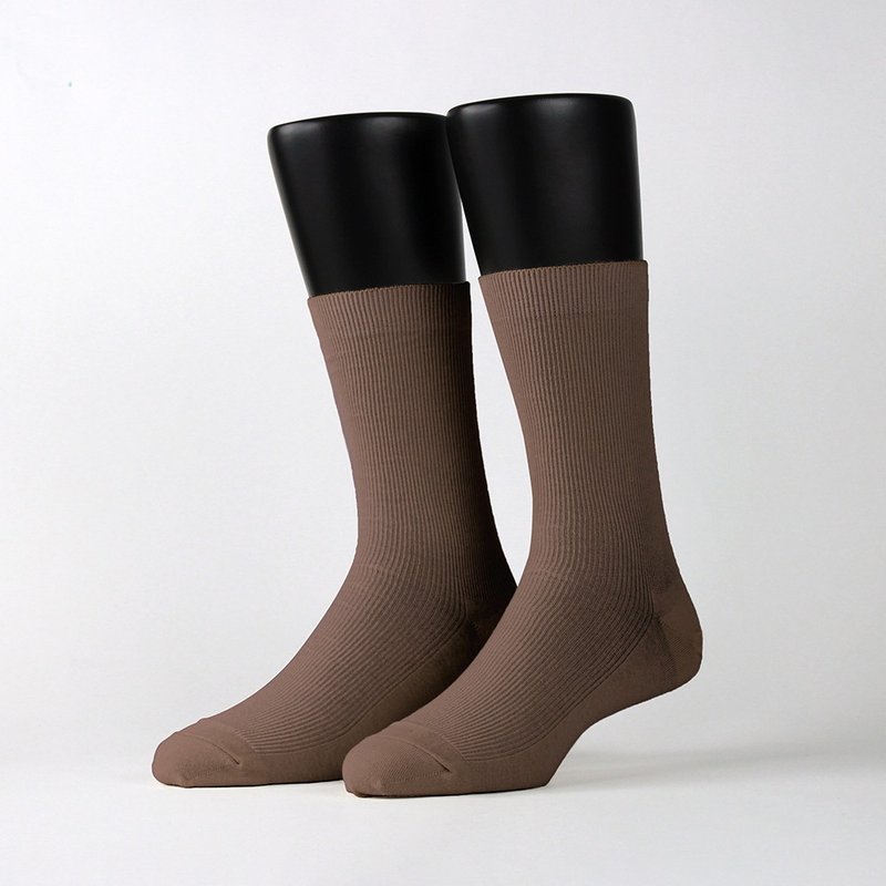 【FOOTER】素色微分子高筒襪 (男襪-T73L/XL) - 襪子 - 棉．麻 卡其色