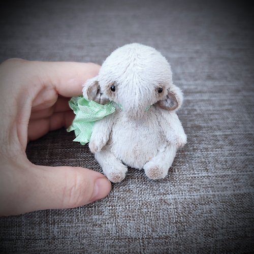 StudioArtOlga Teddy elephant. Handmade toy elephant. Plush elephant. OOAK stuffed animals.