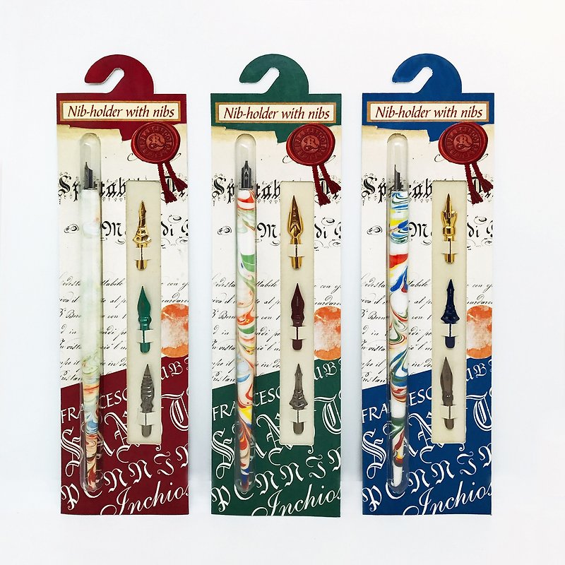 Colorful Nibholder w/calligraphy kit Bilster - Rubinato s.r.l - Dip Pens - Wood Multicolor