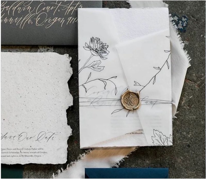 HANDMADE PAPER | 婚禮請帖婚慶拍攝道具喜帖結婚紙品婚禮誓言書 - 喜帖 - 紙 多色