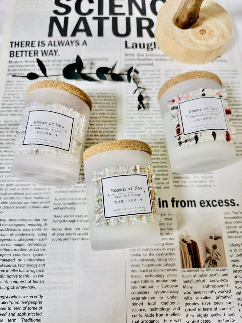 【Rose Tree】此刻女人。魔法藥草香氛蠟燭與輕奢珠寶鏈戒 - 香氛蠟燭/燭台 - 蠟 粉紅色