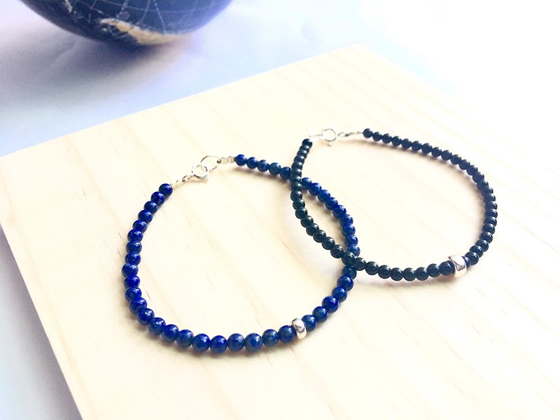Gemstone Bracelets Blue - Ops Lapis positive gemstone silver bracelet
