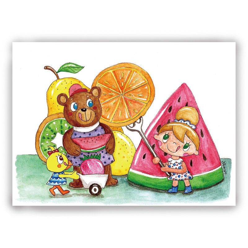 Hand-painted illustration universal card / postcard / card / illustration card - fruit park - Cards & Postcards - Paper 