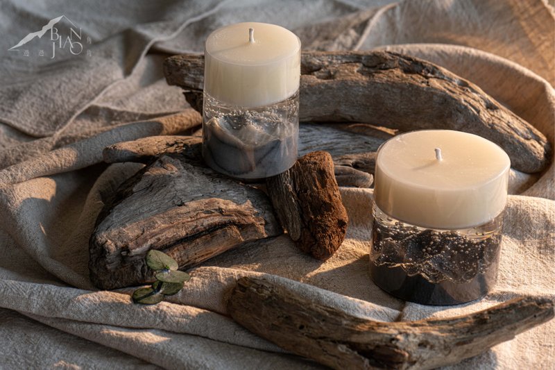 [Famous Mountain Quiet Series] Baiyue Glimmer Bare Mountain Version Mountain Candle - Candles & Candle Holders - Stone 