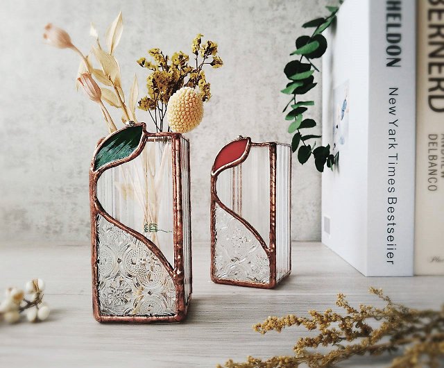 手作り花器/花瓶/ペン立て/象嵌ガラス - ショップ mocat 花瓶・植木鉢 - Pinkoi